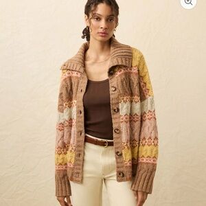 Faherty Highland Fairisle Cardigan-Lakeside Fairisle Haze